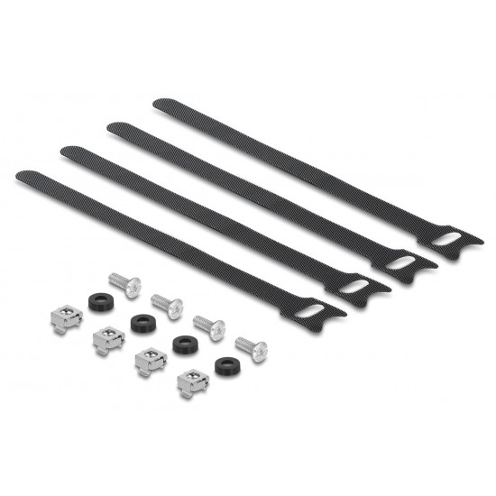 DELOCK cable management panel 91067 για rack 19", 1U, βάθος 44.2mm, μεταλλικό, μαύρο