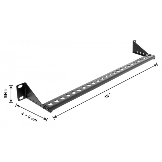 DELOCK cable management panel 91068 για rack 19", 1U, βάθος 40-90mm, μεταλλικό, μαύρο