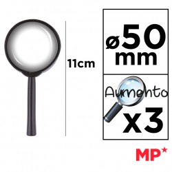 MP μεγεθυντικός φακός PA170, x3, 50mm, πλαστικός με γυάλινο φακό, μαύρος