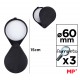 MP πτυσσόμενος μεγεθυντικός φακός PA174, x3, 60mm, πλαστικός με γυάλινο φακό, μαύρος