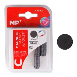 MP σετ μαγνήτες PA442-1, στρογγυλοί, 10mm, ανθρακί, 30τμχ