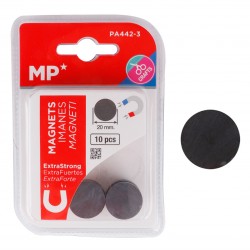 MP σετ μαγνήτες PA442-3, στρογγυλοί, 20mm, ανθρακί, 10τμχ
