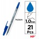 MP σετ στυλό ballpoint PE144OA, 1mm, μπλε, 21τμχ