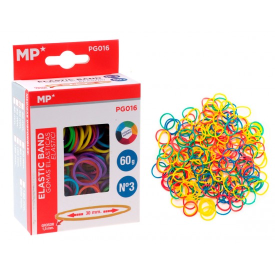 MP λαστιχάκια συσκευασίας PG016, No3, 1.5x30mm, 60g, χρωματιστά
