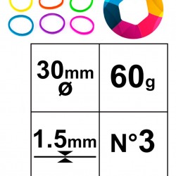 MP λαστιχάκια συσκευασίας PG016, No3, 1.5x30mm, 60g, χρωματιστά