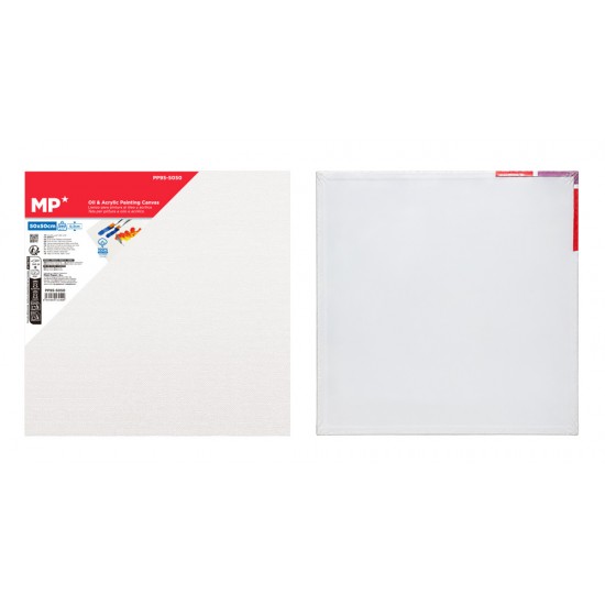 MP καμβάς καρτολίνο ζωγραφικής PP95-5050, 50x50cm, 280gr/m², λευκός