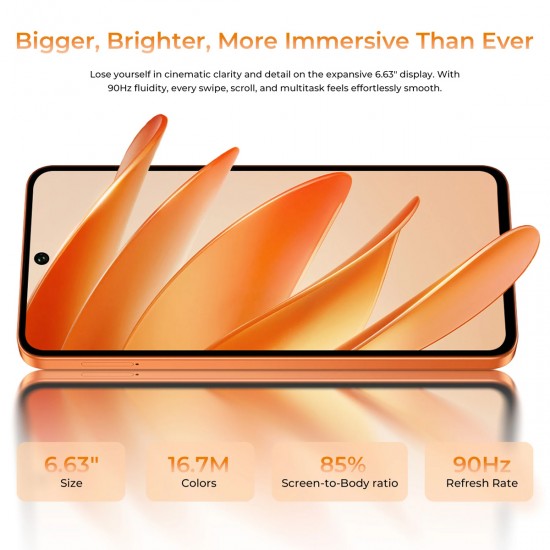 OUKITEL smartphone C26, 6.63", 6/128GB, 5150mAh, πορτοκαλί