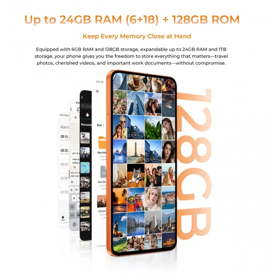 OUKITEL smartphone C26, 6.63", 6/128GB, 5150mAh, πορτοκαλί