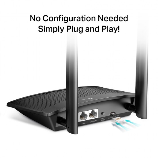 TP-LINK Wireless N Router TL-MR100, 4G LTE, Wi-Fi 300Mbps, V3.20