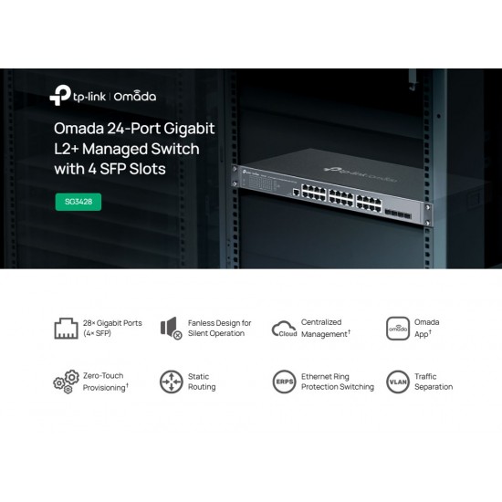 TP-LINK Omada access switch SG3428, 24-Port Gigabit, 4x SFP, V2.30