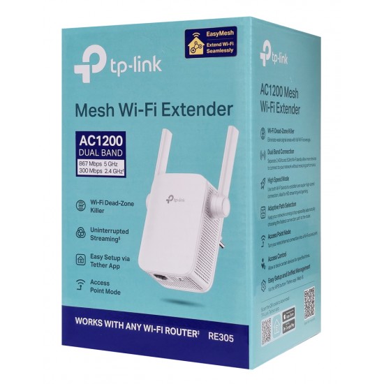 TP-LINK AC1200 Wi-Fi Range Extender RE305, dual band, V4.40