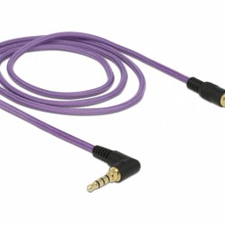 DELOCK καλώδιο Jack stereo σε Jack stereo 4pin 3.5mm, 90°, μωβ, 1m