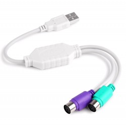 POWERTECH καλώδιο USB σε 2x PS2 θηλυκό CAB-U047, 0.20m, λευκό