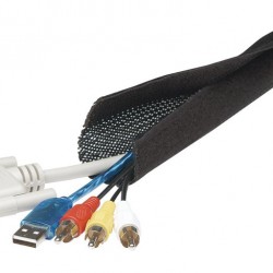 POWERTECH δεματικό καλωδίων τύπου Flex Wrap TIES-001, 1.8m, μαύρο