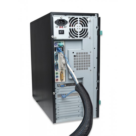 POWERTECH δεματικό καλωδίων τύπου Flex Wrap TIES-001, 1.8m, μαύρο
