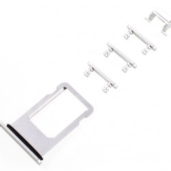 Υποδοχή Κάρτας SIM και Side Button για iPhone 8 Plus, ασημί