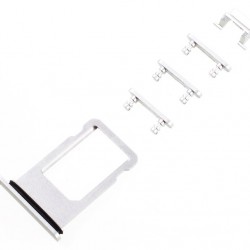 Υποδοχή κάρτας SIM και Side Button για iPhone 8, ασημί