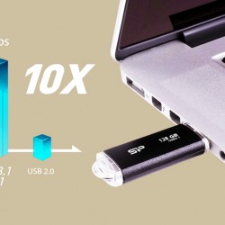 SILICON POWER USB Flash Drive Blaze B02, 16GB, USB 3.2, μαύρο