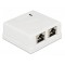 POWERTECH επιτοίχια πρίζα δικτύου CAB-N130, 2 θυρών, Cat.6 UTP, λευκή