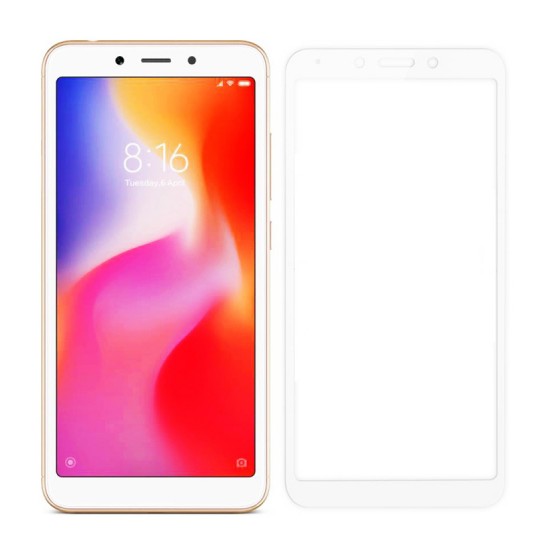 POWERTECH Tempered Glass 5D Full Glue για Xiaomi Redmi 6/6A, White