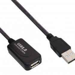 POWERTECH καλώδιο προέκτασης USB CAB-U054, ενισχυτής, 480Mbps 15m, μαύρο