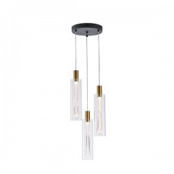 ΦΩΤΙΣΤΙΚΟ ΚΡΕΜΑΣΤΟ ΓΥΑΛΙ 3ΦΩΤΟ LED 21W 2500Lm 3000K Φ250X1630mm ΔΙΑΦΑΝΕΣ ARTE ILLUMINA VIAL