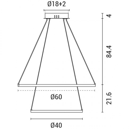 ΦΩΤΙΣΤΙΚΟ ΚΡΕΜΑΣΤΟ ΣΤΡΟΓΓΥΛΟ LED 37W Φ40XΦ60X110 ΛΕΥΚΟ ARTE ILLUMINA DOPPIA
