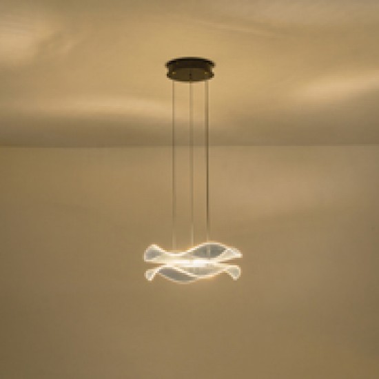 ΦΩΤΙΣΤΙΚΟ ΚΡΕΜΑΣΤΟ ΑΚΡΥΛΙΚΟ ΣΤΡΟΓΓΥΛΟ LED 24W 2160Lm 3000K Φ340X1250mm ΜΑΥΡΟ ARTE ILLUMINA FIRENZE