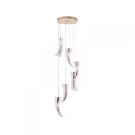 ΦΩΤΙΣΤΙΚΟ ΚΡΕΜΑΣΤΟ ΑΚΡΥΛΙΚΟ LED 60W 5400Lm 3000K Φ350X1830mm Γαλλικό Χρυσό ARTE ILLUMINA COMO