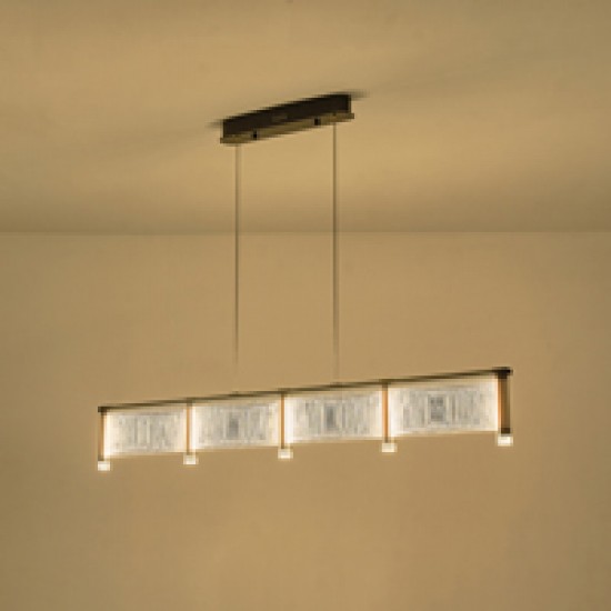 ΦΩΤΙΣΤΙΚΟ ΚΡΕΜΑΣΤΟ ΑΚΡΥΛΙΚΟ LED 60W 5400Lm 3000K 1200X270X175mm Γαλλικό Χρυσό ARTE ILLUMINA RAVENA