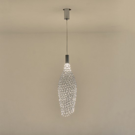 ΦΩΤΙΣΤΙΚΟ ΚΡΕΜΑΣΤΟ ΜΕΤΑΛΛΟ ΜΟΝΟΦΩΤΟ LED 7.6W 780Lm 3000K Φ200X1960mm ΑΣΗΜΙ ARTE ILLUMINA PERFORATO