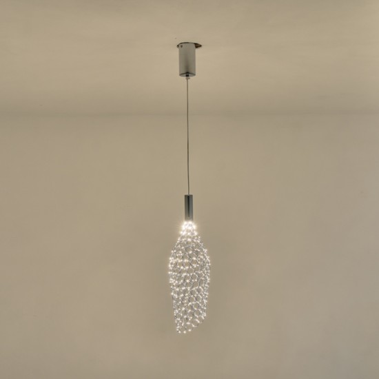 ΦΩΤΙΣΤΙΚΟ ΚΡΕΜΑΣΤΟ ΜΕΤΑΛΛΟ ΜΟΝΟΦΩΤΟ LED 6.3W 648Lm 3000K Φ146X1774mm ΑΣΗΜΙ ARTE ILLUMINA PERFORATO