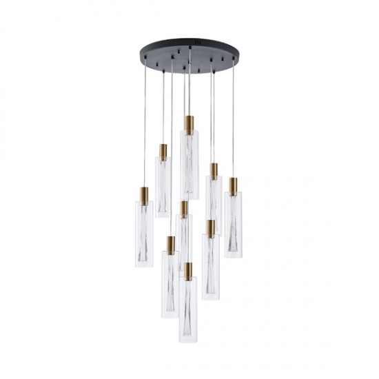 ΦΩΤΙΣΤΙΚΟ ΚΡΕΜΑΣΤΟ ΓΥΑΛΙ 9ΦΩΤΟ LED 60W 7200Lm 3000K Φ500X2430mm ΔΙΑΦΑΝΕΣ ARTE ILLUMINA VIAL