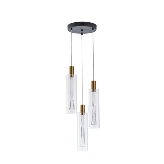 ΦΩΤΙΣΤΙΚΟ ΚΡΕΜΑΣΤΟ ΓΥΑΛΙ 3ΦΩΤΟ LED 21W 2500Lm 3000K Φ250X1630mm ΔΙΑΦΑΝΕΣ ARTE ILLUMINA VIAL