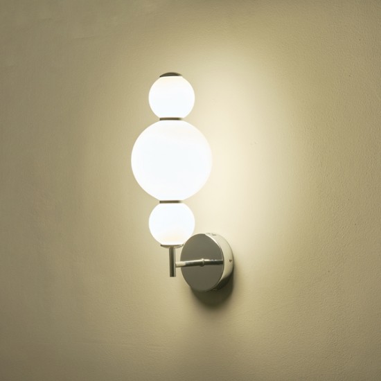 ΑΠΛΙΚΑ ΤΟΙΧΟΥ ΑΛΟΥΜΙΝΙΟ-ΓΥΑΛΙ LED 12.6W 1440Lm 3000K 450X240X185mm ΛΕΥΚΟ ARTE ILLUMINA BLOSSOM