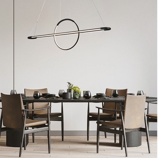 ΦΩΤΙΣΤΙΚΟ ΚΡΕΜΑΣΤΟ ΓΡΑΜΜΙΚΟ LED 45W 3000Κ 120X150 ΜΑΥΡΟ ARTE ILLUMINA