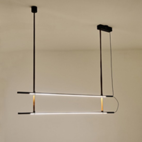 ΦΩΤΙΣΤΙΚΟ ΚΡΕΜΑΣΤΟ ΜΕΤΑΛΛΟ-ΔΕΡΜΑ LED 45W 3150Lm 3000K 1400X60X1200mm ΜΑΥΡΟ ARTE ILLUMINA LINEA