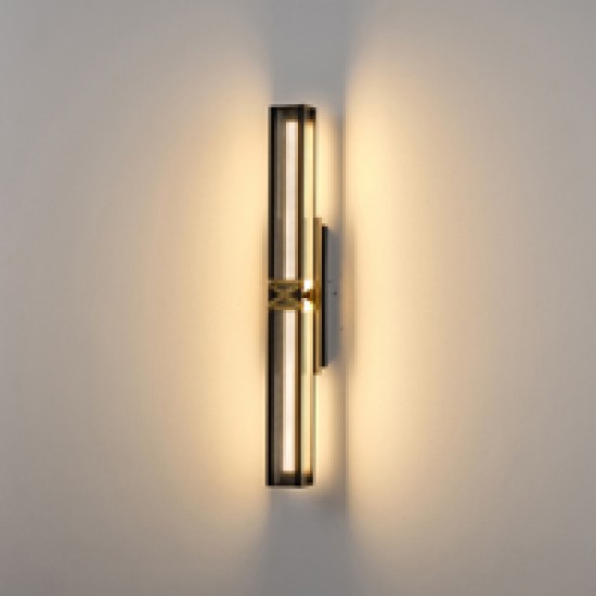 ΑΠΛΙΚΑ TOIXOY ΑΛΟΥΜΙΝΙΟ-ΜΕΤΑΛΛΟ-ΑΚΡΥΛΙΚΟ LED 12W 840Lm 3000K 60X600mm ΜΑΥΡΟ-ΧΡΥΣΟ ARTE ILLUMINA LUIS