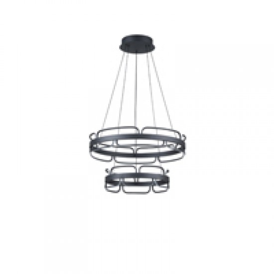 ΦΩΤΙΣΤΙΚΟ ΚΡΕΜΑΣΤΟ ΟΒΑΛ LED 85W 5100Lm 3000K Φ600X1500mm ΜΑΥΡΟ ARTE ILLUMINA LUCEO