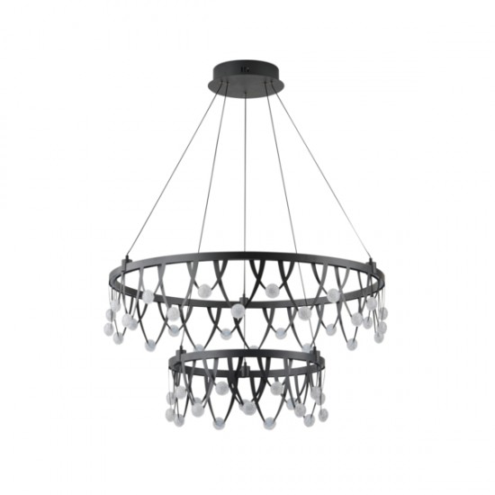 ΦΩΤΙΣΤΙΚΟ ΚΡΕΜΑΣΤΟ ΟΒΑΛ LED 85W 5100Lm 3000K Φ800mm ΜΑΥΡΟ ARTE ILLUMINA LEVATE
