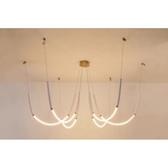 ΦΩΤΙΣΤΙΚΟ ΚΡΕΜΑΣΤΟ LED 75W 4500Lm 3000K 1200XH1500mm ΛΕΥΚΟ-ΧΡΥΣΟ ARTE ILLUMINA PEARLETTE