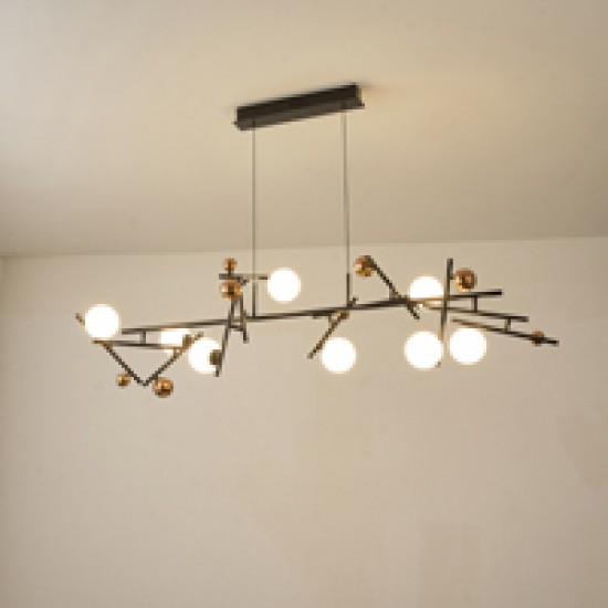 ΦΩΤΙΣΤΙΚΟ ΚΡΕΜΑΣΤΟ ΓΡΑΜΜΙΚΟ 40W 2400Lm 3000K 120X40XH150 ΜΑΥΡΟ-ΧΡΥΣΟ ARTE ILLUMINA NEBULA