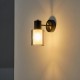 ΑΠΛΙΚΑ ΤΟΙΧΟΥ ΜΕΤΑΛΛΟ-ΓΥΑΛΙ ΜΟΝΟΦΩΤΗ 1XE14 MAX 8W Φ180XΦ100X210mm ΜΑΥΡΟ-ΧΑΛΚΙΝΟ ARTE ILLUMINA SILENCE