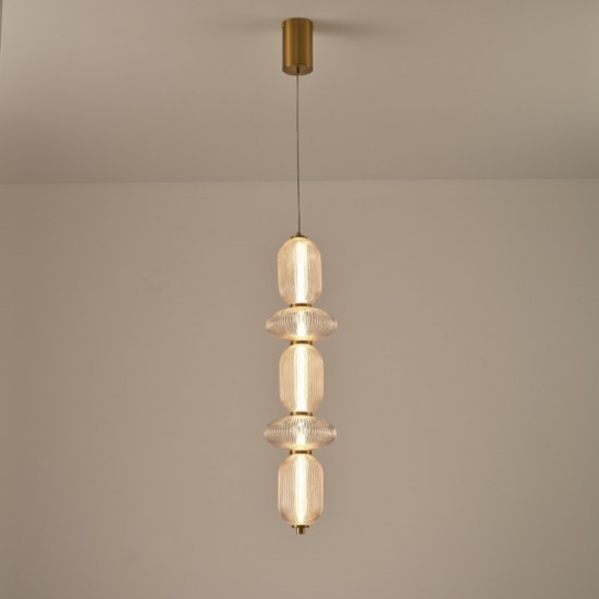 ΦΩΤΙΣΤΙΚΟ ΚΡΕΜΑΣΤΟ ΓΥΑΛΙ-ΜΕΤΑΛΛΟ LED 24W 1900Lm 3000K 250x860x1460mm TRIAC DIMMING ΔΙΑΦΑΝΕΣ ARTE ILLUMINA VERENA
