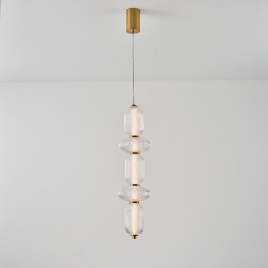ΦΩΤΙΣΤΙΚΟ ΚΡΕΜΑΣΤΟ ΓΥΑΛΙ-ΜΕΤΑΛΛΟ LED 24W 1900Lm 3000K 250x860x1460mm TRIAC DIMMING ΔΙΑΦΑΝΕΣ ARTE ILLUMINA VERENA