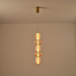 ΦΩΤΙΣΤΙΚΟ ΚΡΕΜΑΣΤΟ ΓΥΑΛΙ-ΜΕΤΑΛΛΟ LED 24W 1900Lm 3000K 250x860x1460mm TRIAC DIMMING ΜΕΛΙ ARTE ILLUMINA VERENA