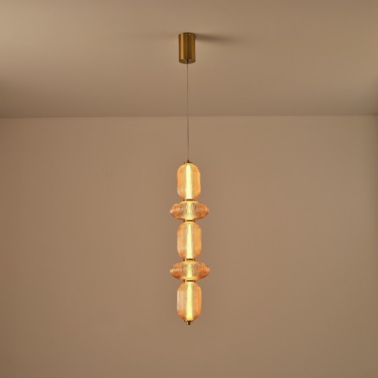 ΦΩΤΙΣΤΙΚΟ ΚΡΕΜΑΣΤΟ ΓΥΑΛΙ-ΜΕΤΑΛΛΟ LED 24W 1900Lm 3000K 250x860x1460mm TRIAC DIMMING ΜΕΛΙ ARTE ILLUMINA VERENA