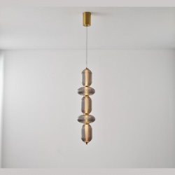 ΦΩΤΙΣΤΙΚΟ ΚΡΕΜΑΣΤΟ ΓΥΑΛΙ-ΜΕΤΑΛΛΟ LED 24W 1900Lm 3000K 250x860x1460mm TRIAC DIMMING ΦΙΜΕ ARTE ILLUMINA VERENA