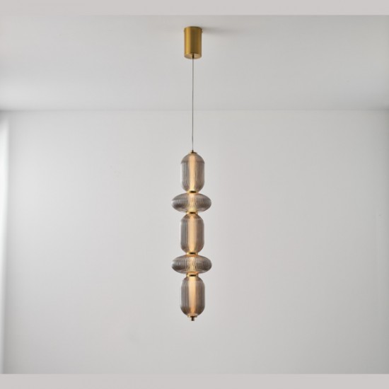 ΦΩΤΙΣΤΙΚΟ ΚΡΕΜΑΣΤΟ ΓΥΑΛΙ-ΜΕΤΑΛΛΟ LED 24W 1900Lm 3000K 250x860x1460mm TRIAC DIMMING ΦΙΜΕ ARTE ILLUMINA VERENA