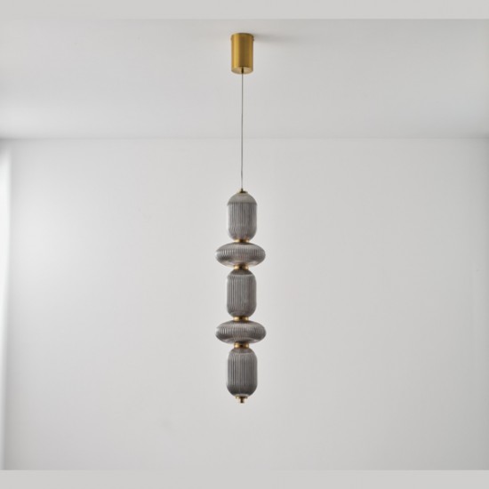 ΦΩΤΙΣΤΙΚΟ ΚΡΕΜΑΣΤΟ ΓΥΑΛΙ-ΜΕΤΑΛΛΟ LED 24W 1900Lm 3000K 250x860x1460mm TRIAC DIMMING ΦΙΜΕ ARTE ILLUMINA VERENA